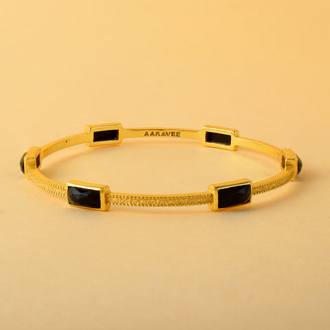 Quadrangle Stackable Bangle- 18K Gold Plated Brass