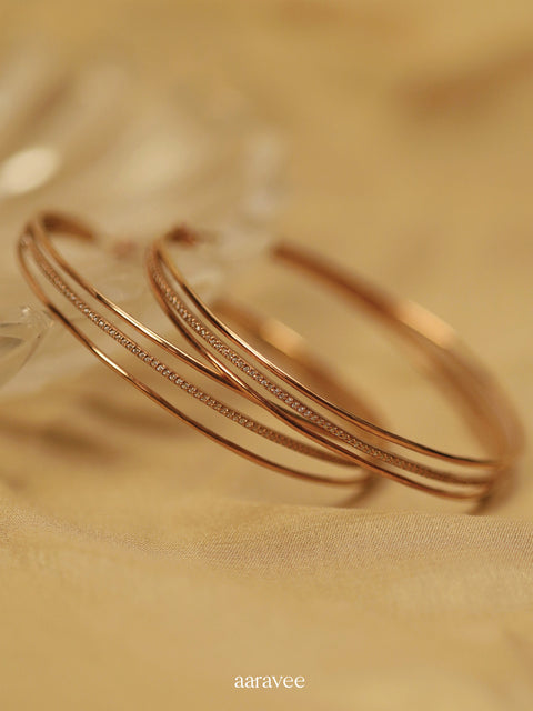 Champagne Hoops- 925 Sterling Silver