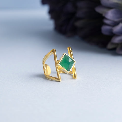 Rhomb Ring- 18K Gold Plated Brass