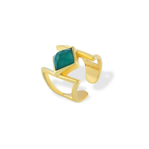 Rhomb Ring- 18K Gold Plated Brass