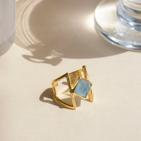 Rhomb Ring- 18K Gold Plated Brass