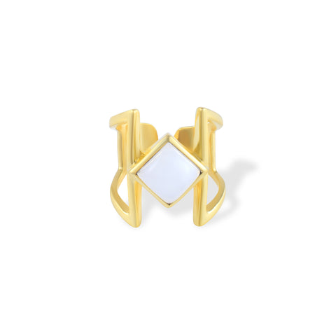 Rhomb Ring- 18K Gold Plated Brass