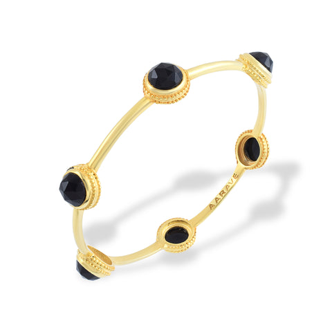 Solis Stackable Bangle- 18K Gold Plated Brass