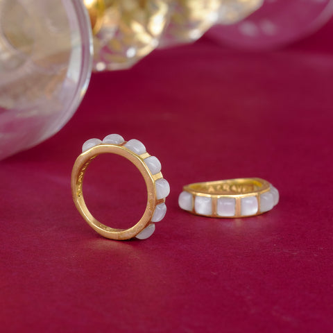 Stackable Studded Ring- 18K Gold Plated Brass