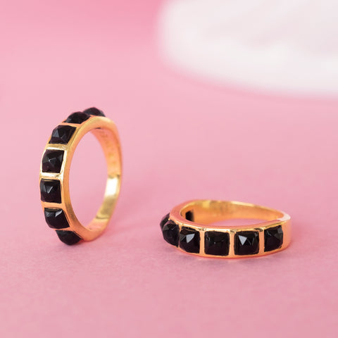 Stackable Studded Ring- 18K Gold Plated Brass