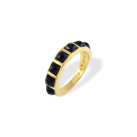 Stackable Studded Ring- 18K Gold Plated Brass