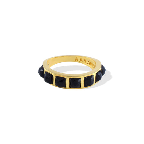 Stackable Studded Ring- 18K Gold Plated Brass