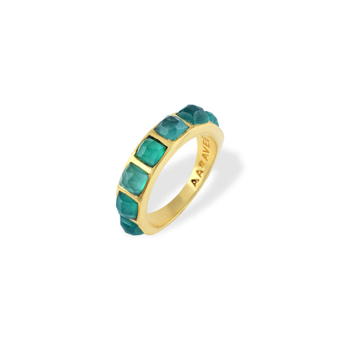 Stackable Studded Ring- 18K Gold Plated Brass