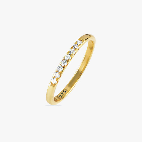 Thin Half Diamond Ring