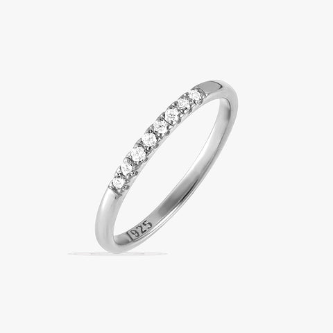 Thin Half Diamond Ring