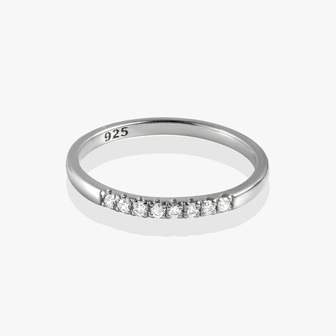 Thin Half Diamond Ring